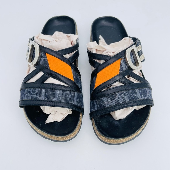 Dior Shoes - Christian Dior Trotter logo Sandals Flat Side